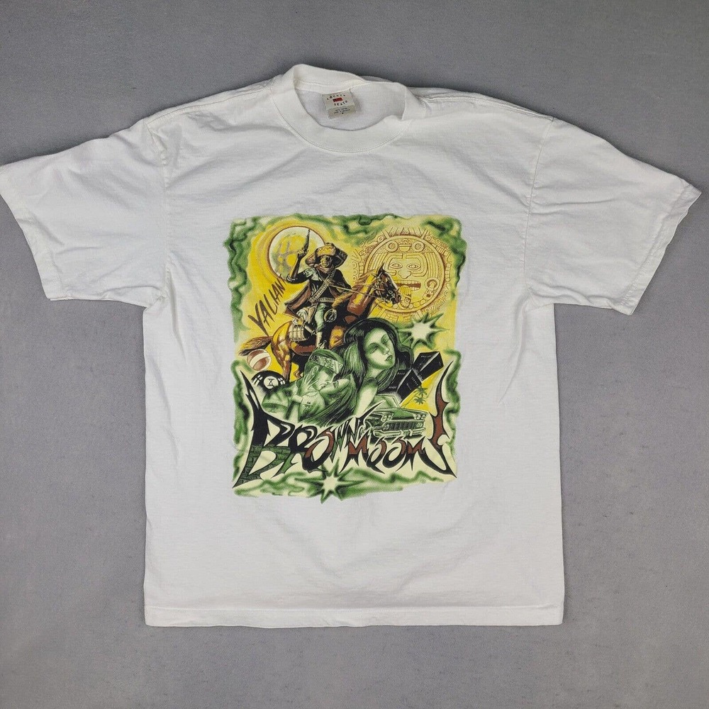Vintage County Seat T-Shirt Mens Medium White Brown Moon Valiant Graphic‎ Tee